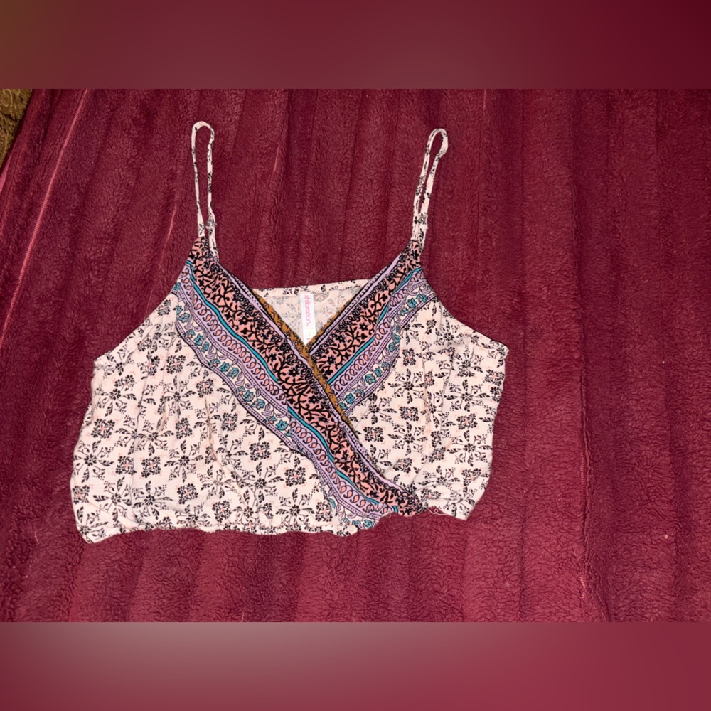 Vintage aztec print crop top